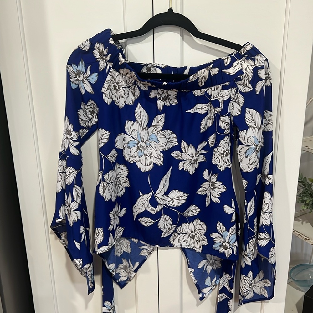 Off the shoulder blue size small top